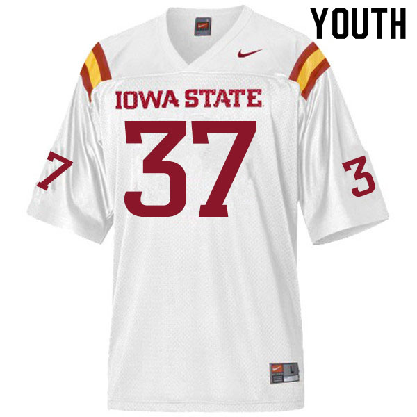 Iowa State Cyclones Youth #37 Jordyn Morgan Nike NCAA Authentic White College Stitched Football Jersey II42T01AP